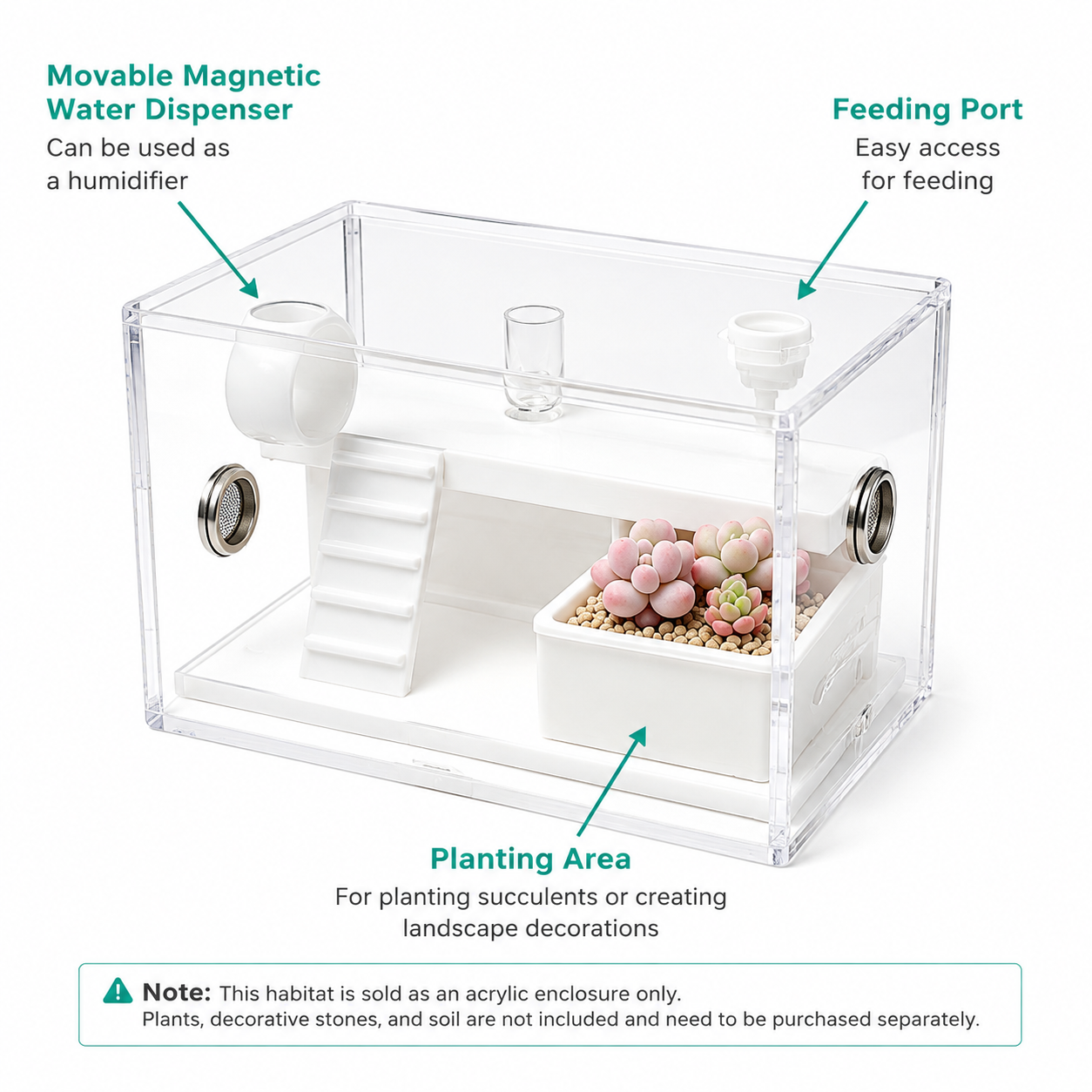 ModBox Mini Habitat – Modular Acrylic Enclosure for Small Pets & Invertebrates