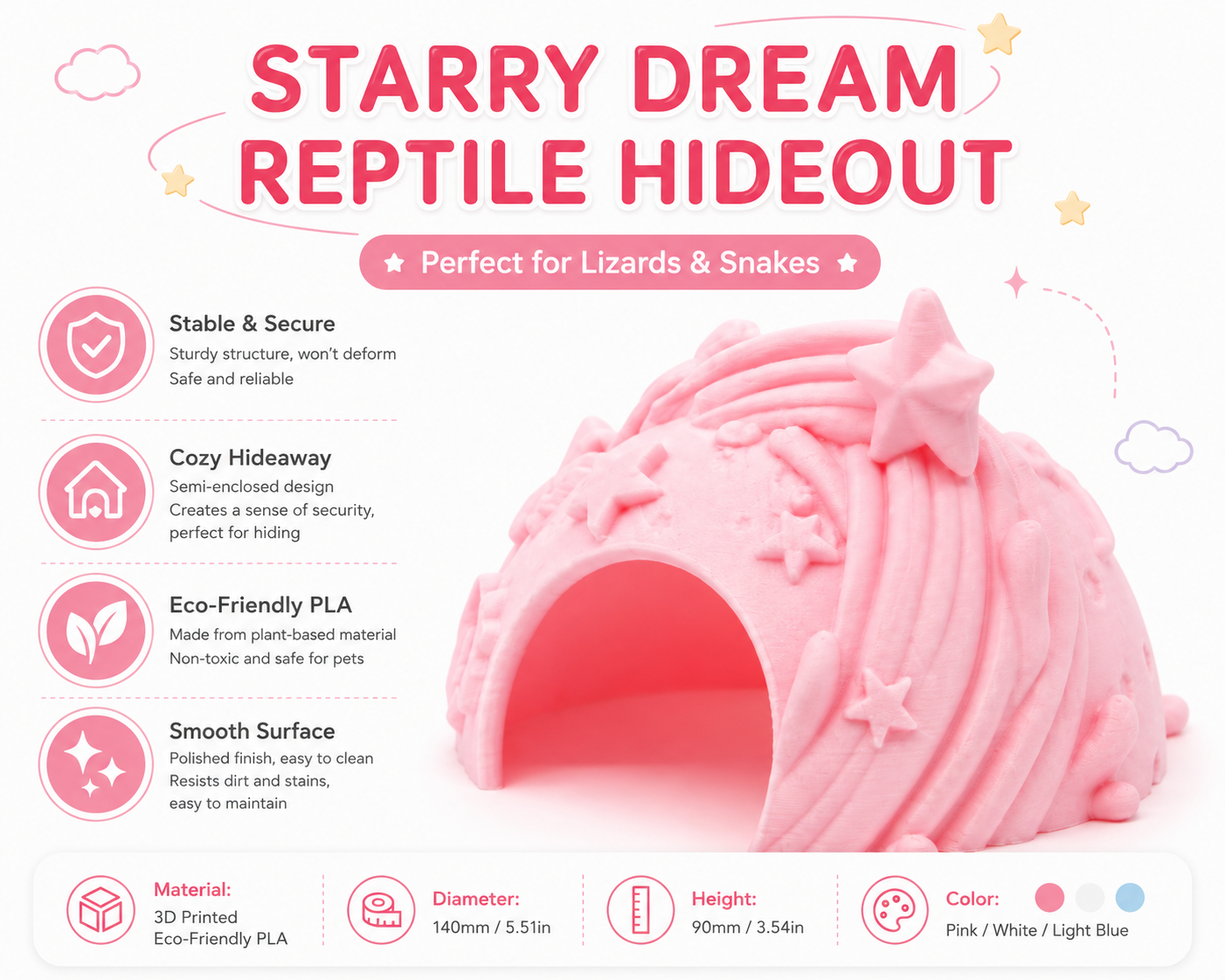 Starry Fantasy Hideout for Reptiles