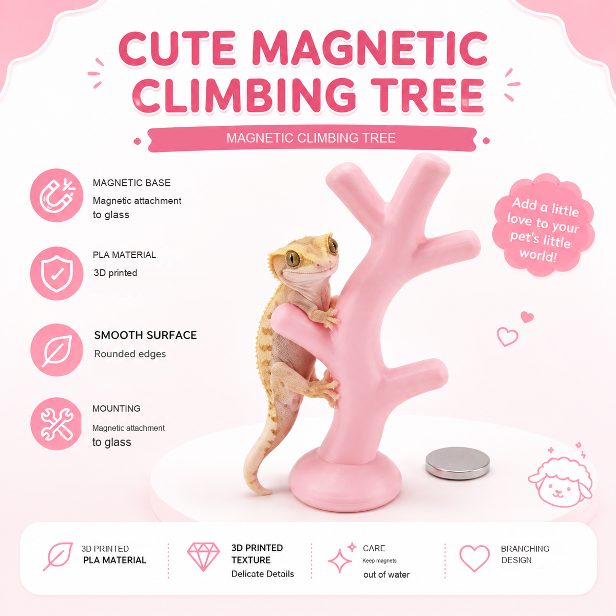 Pink Magnetic Climbing Tree