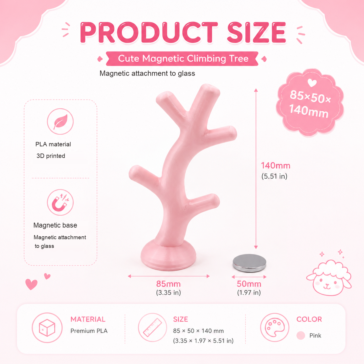 Pink Magnetic Climbing Tree