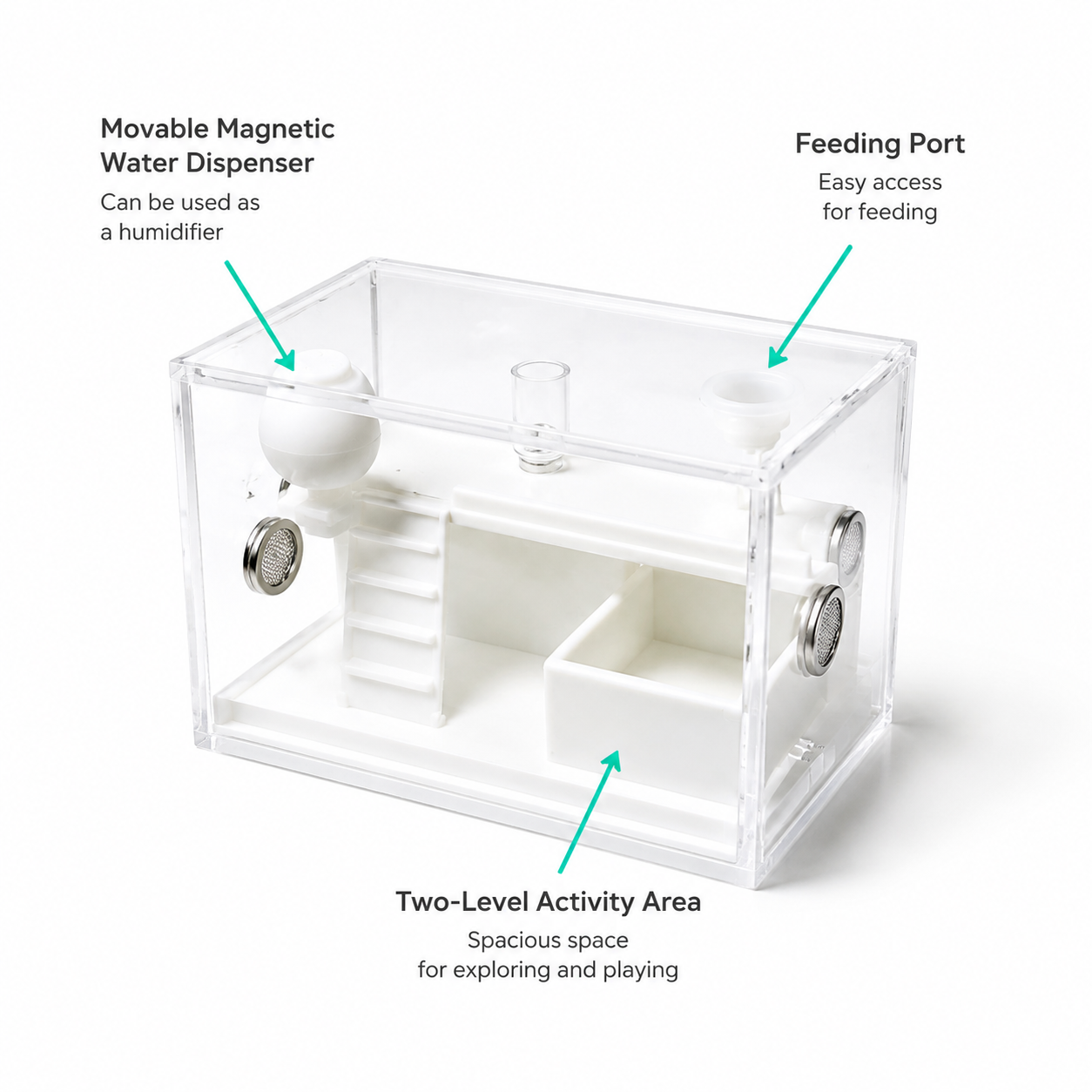 ModBox Mini Habitat – Modular Acrylic Enclosure for Small Pets & Invertebrates
