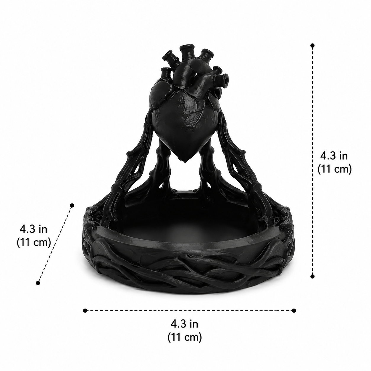 Gothic Anatomical Heart Water Dish