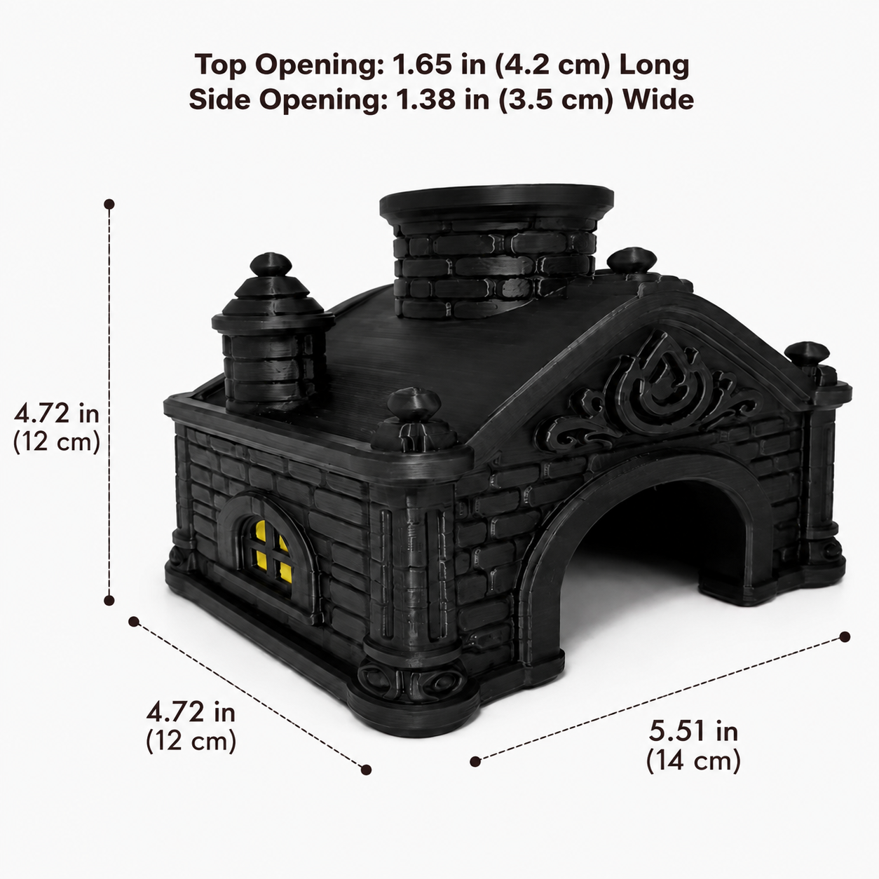 Gothic Fireplace Hideout for Reptiles