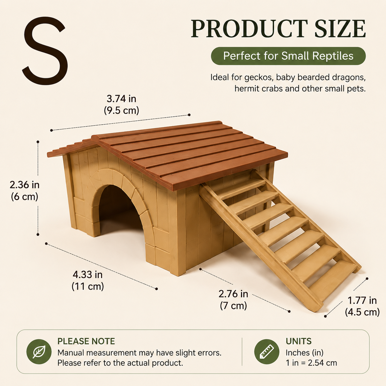 Woodland House Hideout – Reptile Shelter with Climbing Ramp