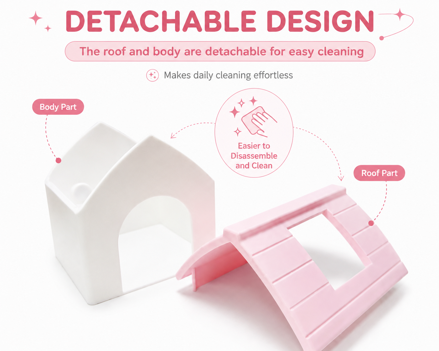 Pink Magnetic House Hideout for Reptiles