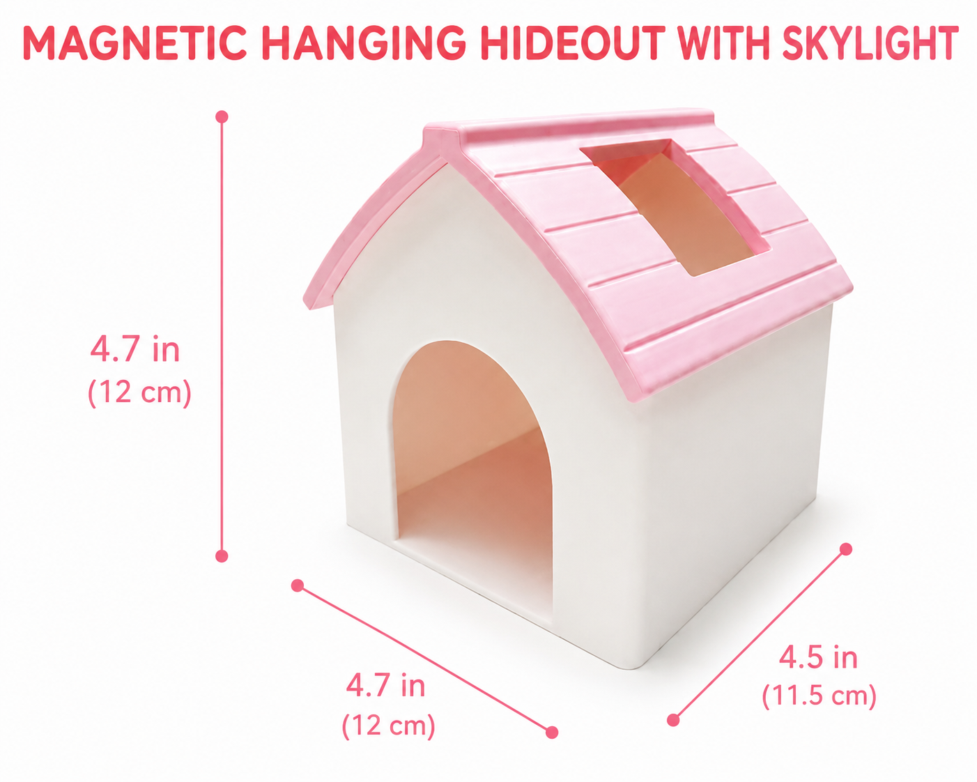 Pink Magnetic House Hideout for Reptiles