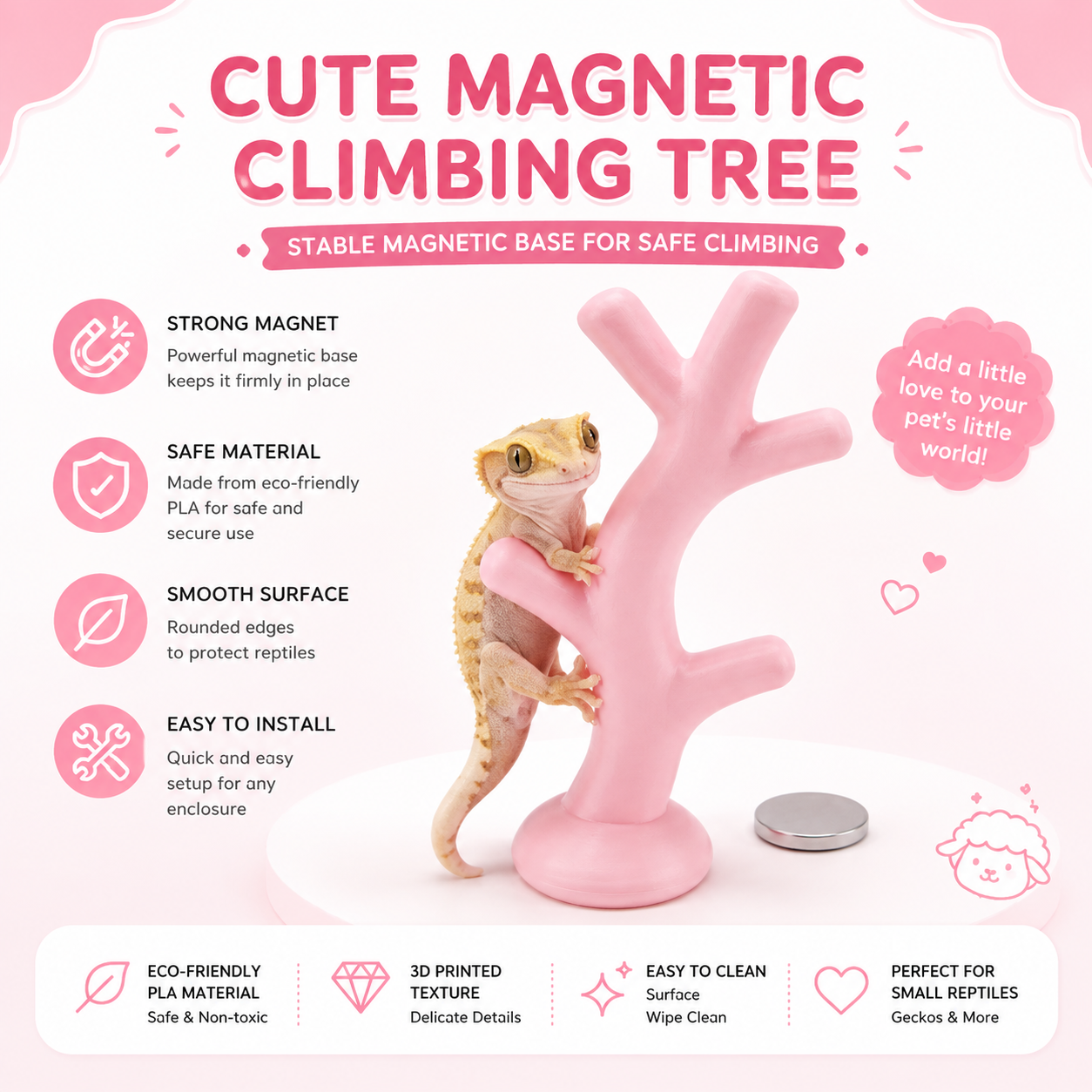 Pink Magnetic Climbing Tree