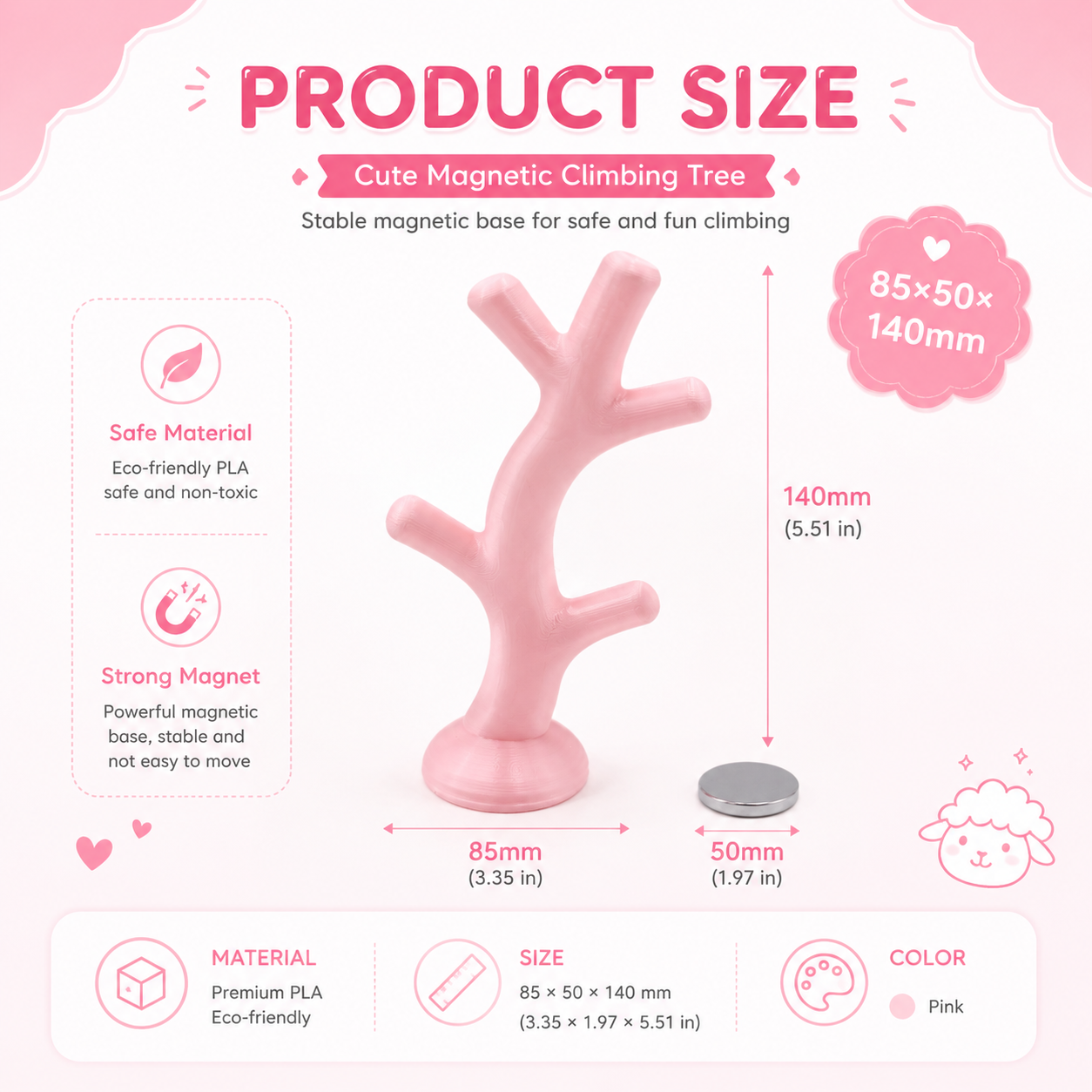 Pink Magnetic Climbing Tree