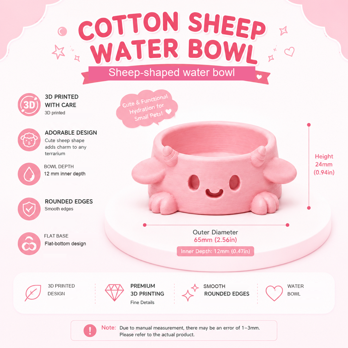 Cotton Sheep Water Bowl