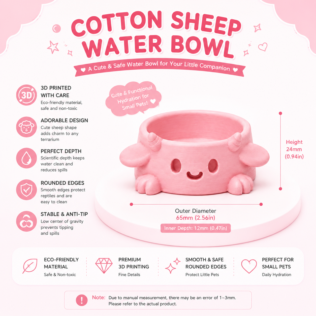Cotton Sheep Water Bowl