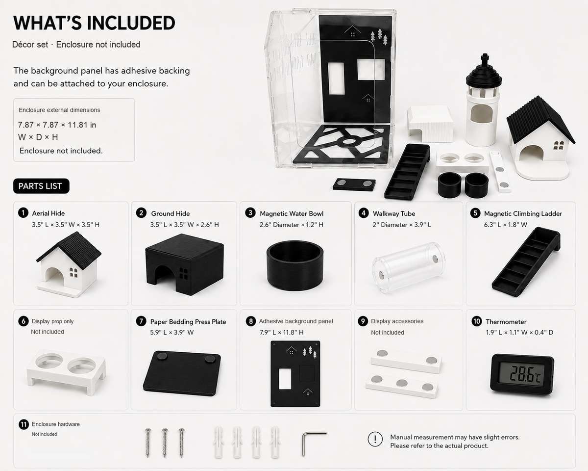 MODBOX Nordic Habitat Décor Kit – Modular Reptile Enclosure Accessories